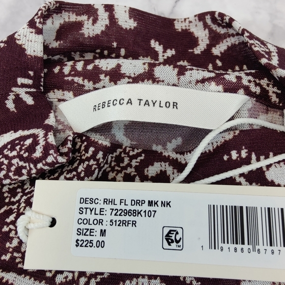Rebecca Taylor Rochelle Fleur Raisin Combo Size Medium - Picture 7 of 8